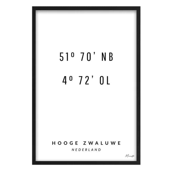 Coördinaten Hooge Zwaluwe