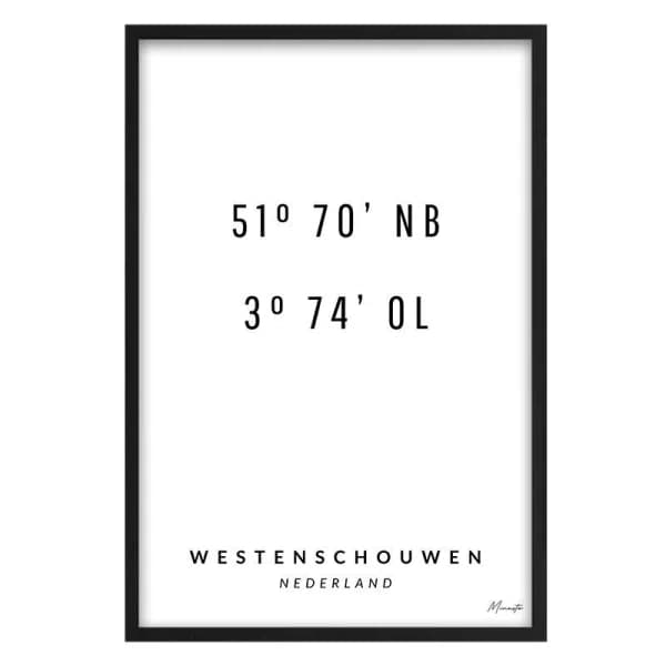 Coördinaten Westenschouwen