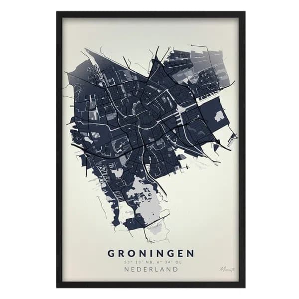 Vintage Kaart Groningen
