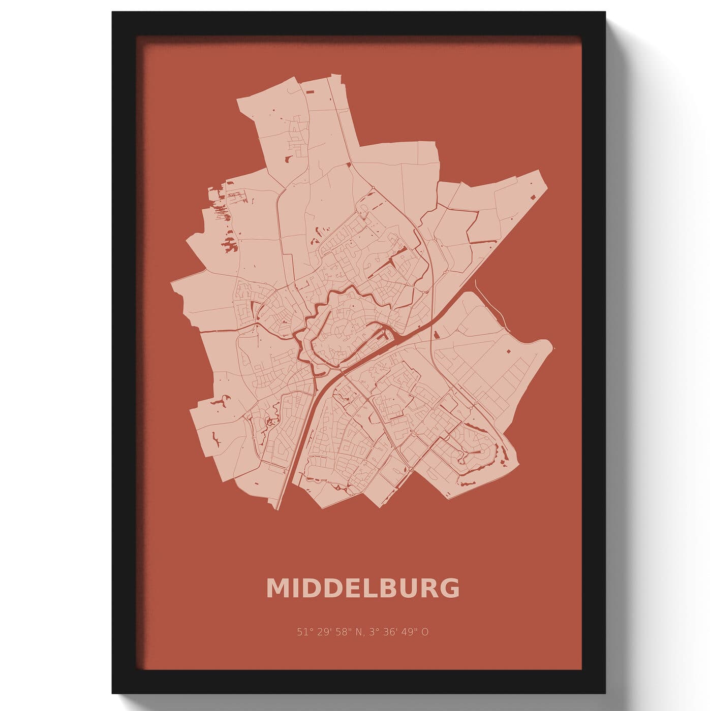 Poster Middelburg - Rood