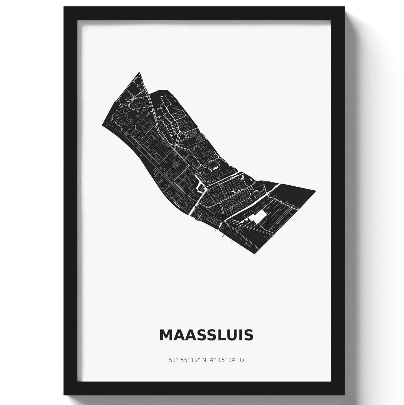 Poster Maassluis - Zwart/Wit