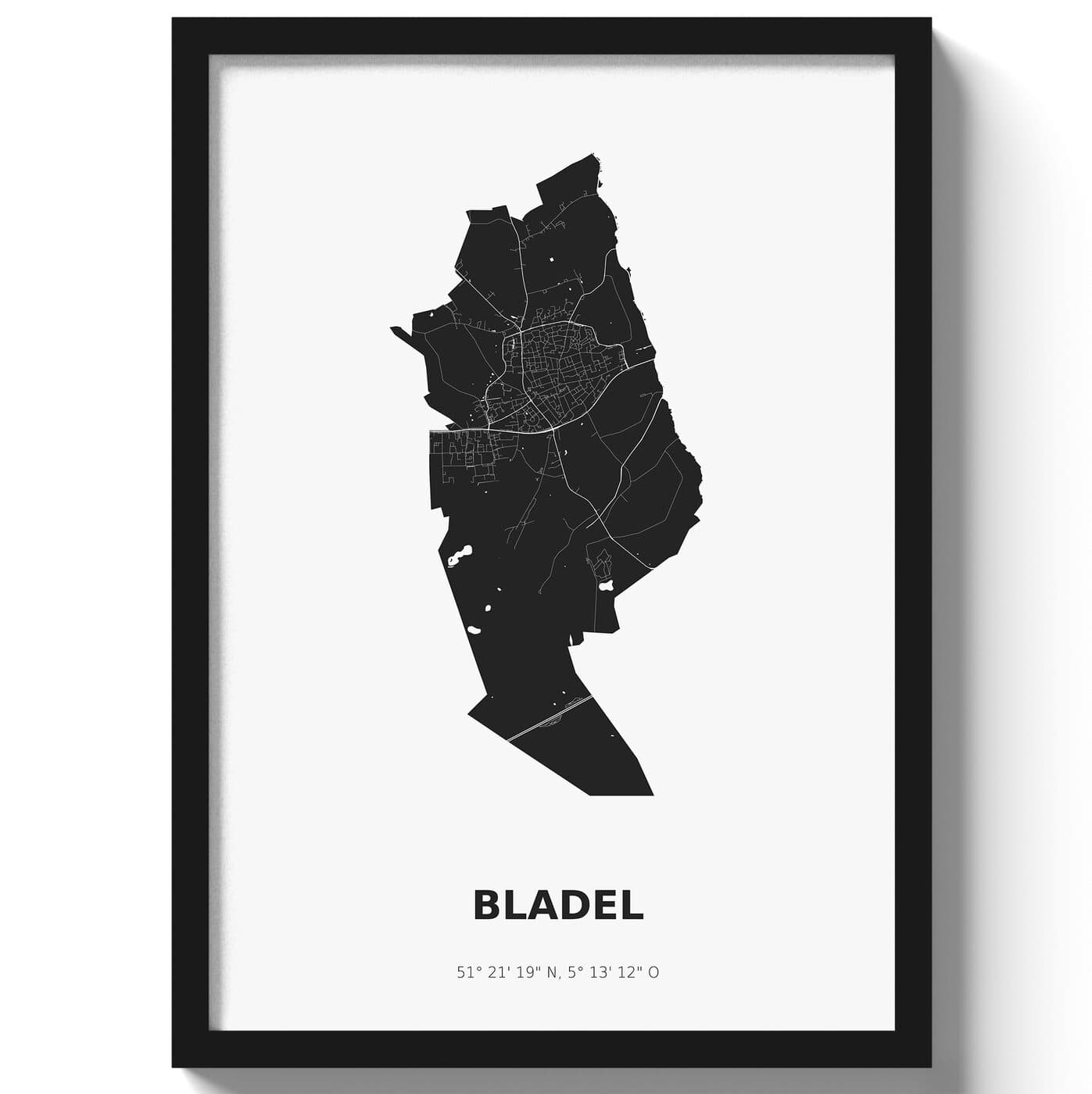 Poster Bladel - Zwart/Wit