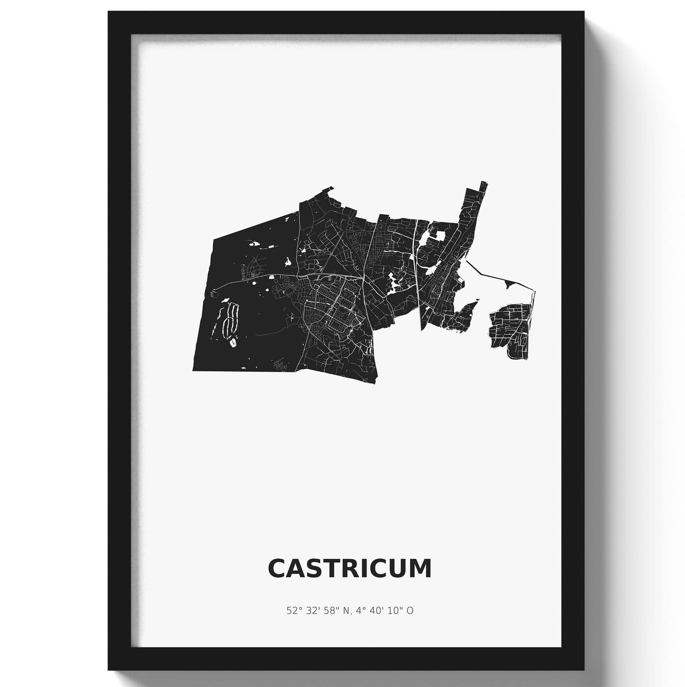 Poster Castricum - Zwart/Wit
