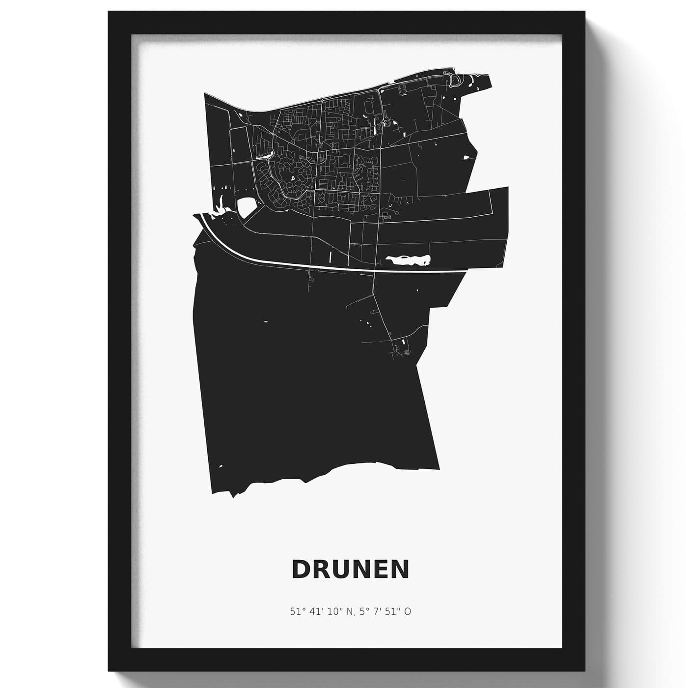 Poster Drunen - Zwart/Wit