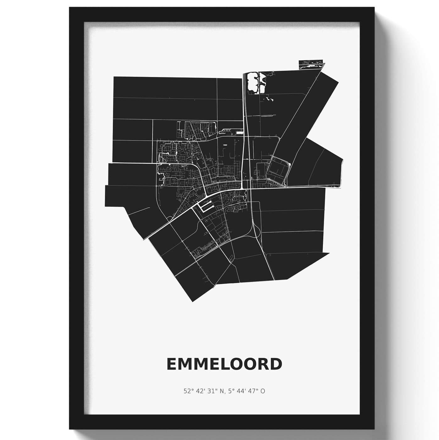 Poster Emmeloord - Zwart/Wit