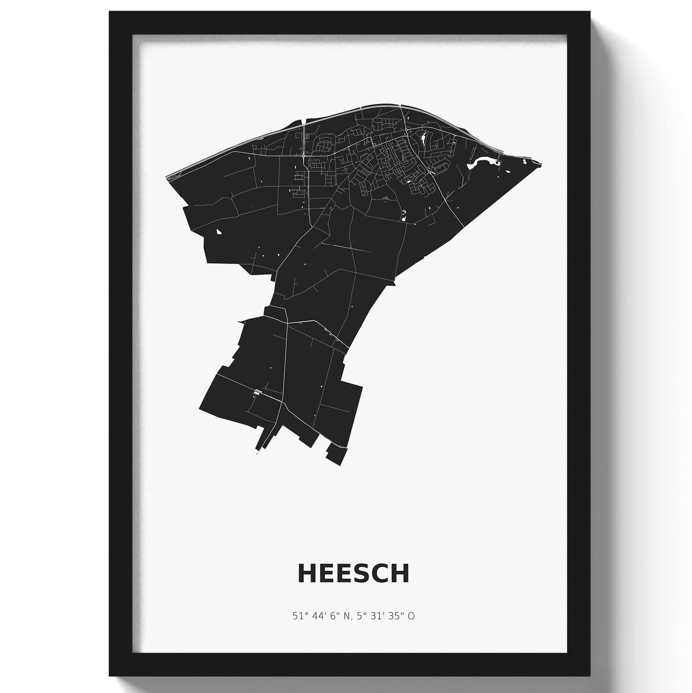 Poster Heesch - Zwart/Wit