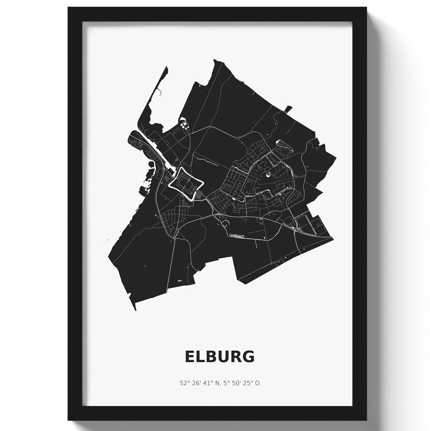 Poster Elburg - Zwart/Wit