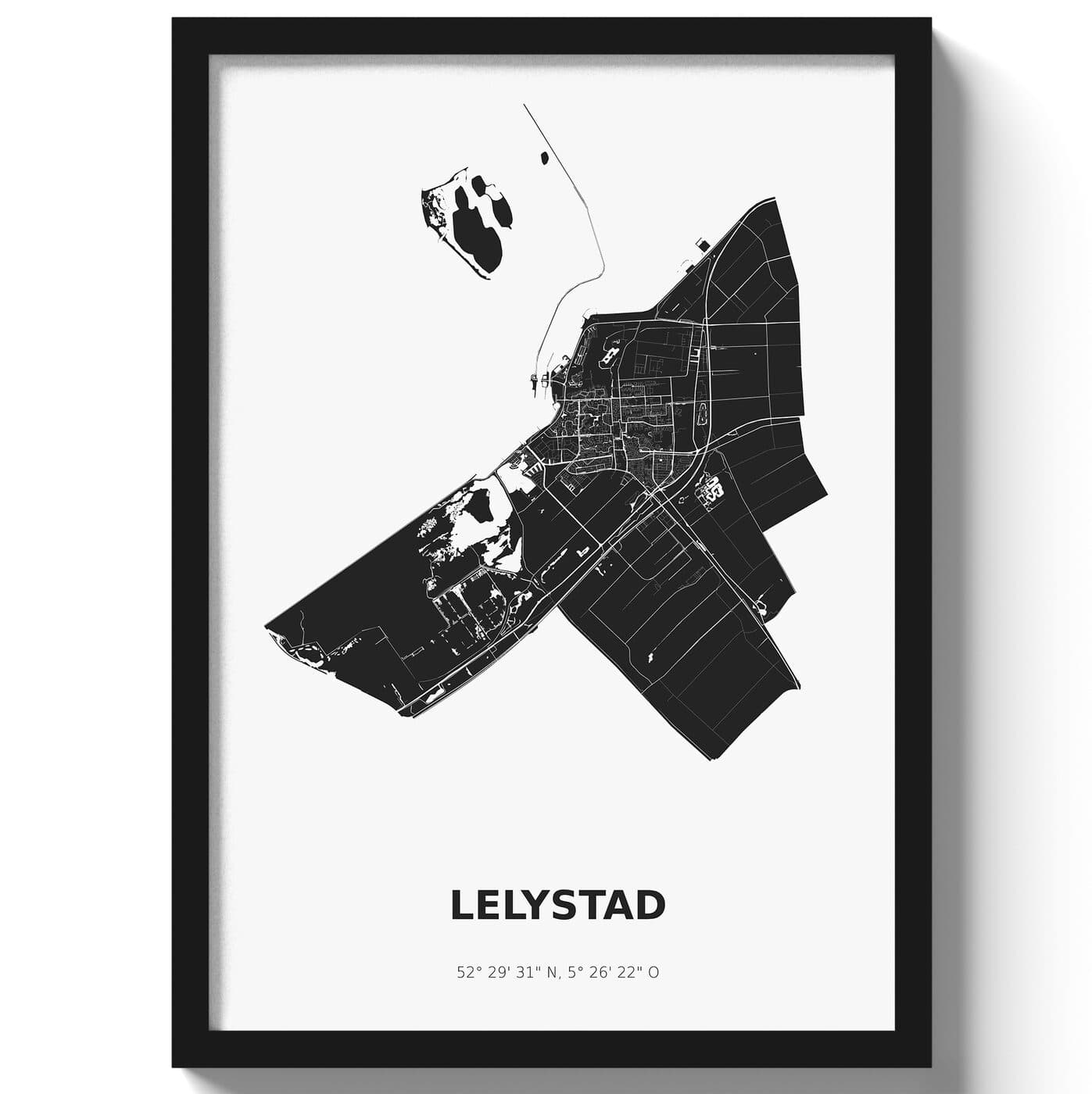 Poster Lelystad - Zwart/Wit