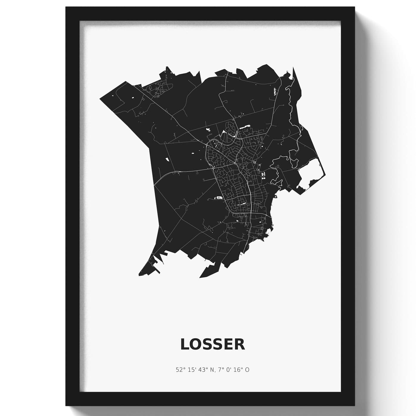 Poster Losser - Zwart/Wit