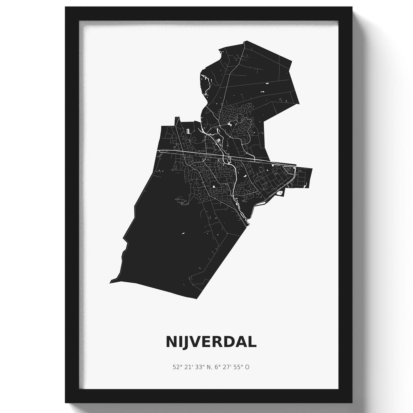 Poster Nijverdal - Zwart/Wit