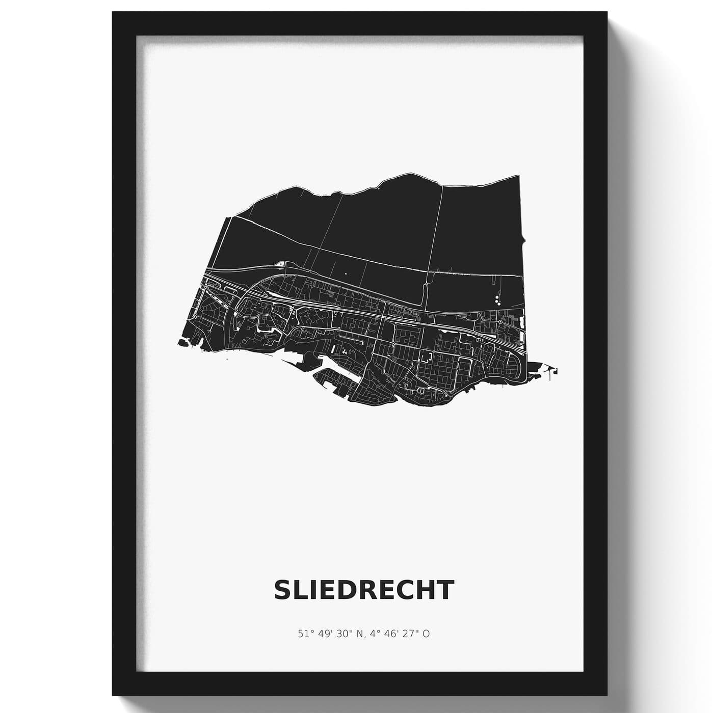 Poster Sliedrecht - Zwart/Wit