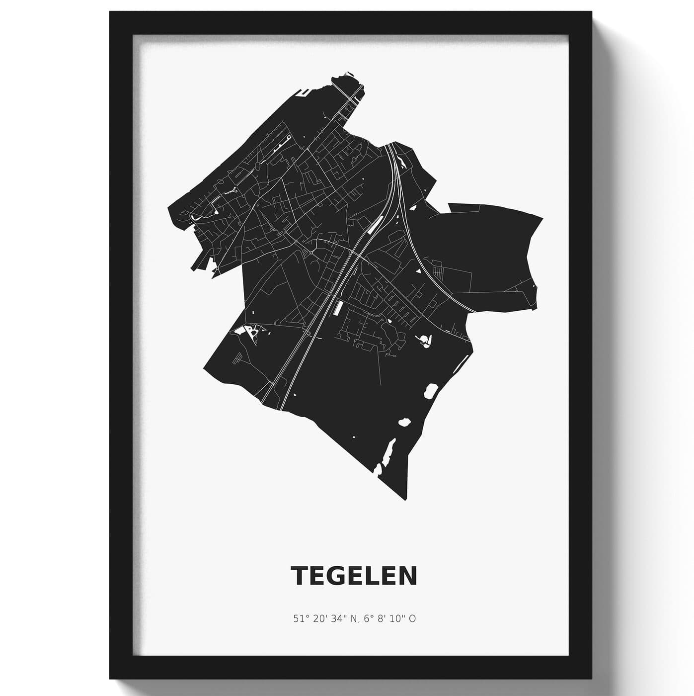 Poster Tegelen - Zwart/Wit