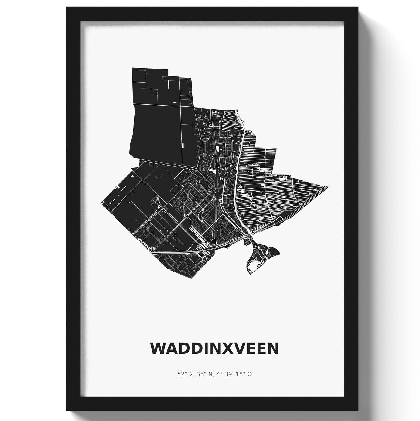 Poster Waddinxveen - Zwart/Wit