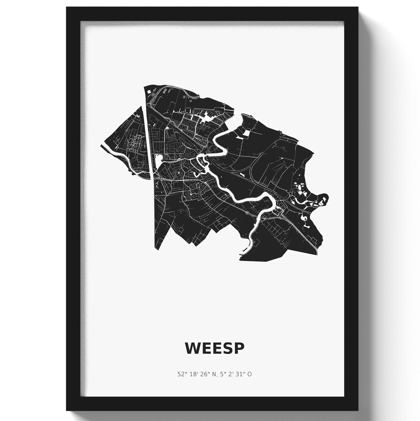 Poster Weesp - Zwart/Wit