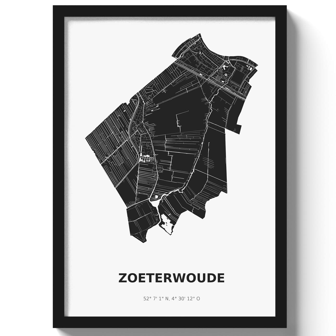 Poster Zoeterwoude - Zwart/Wit