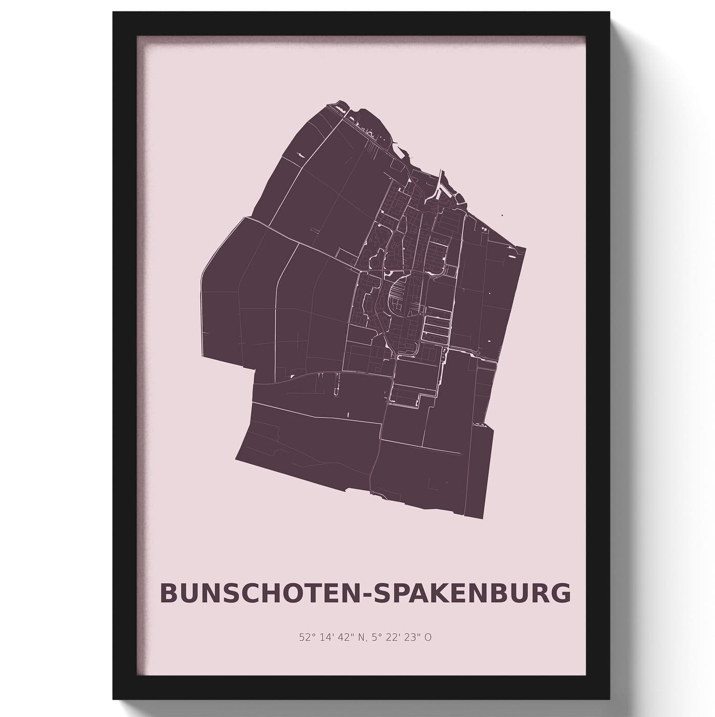 Poster Bunschoten-SpakenburgA4 - 21 x 30 cm - Paars