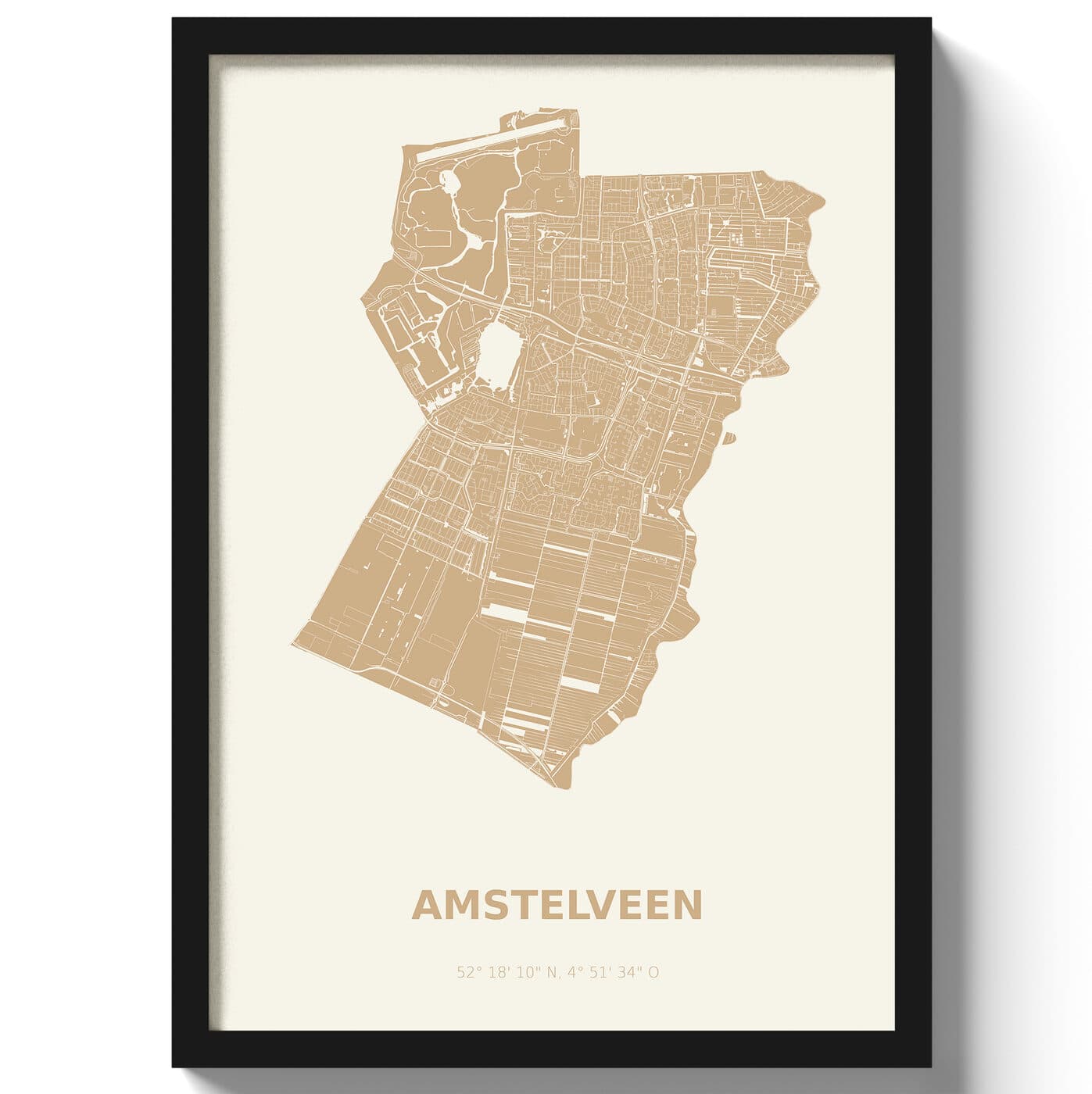Poster Amstelveen - Beige