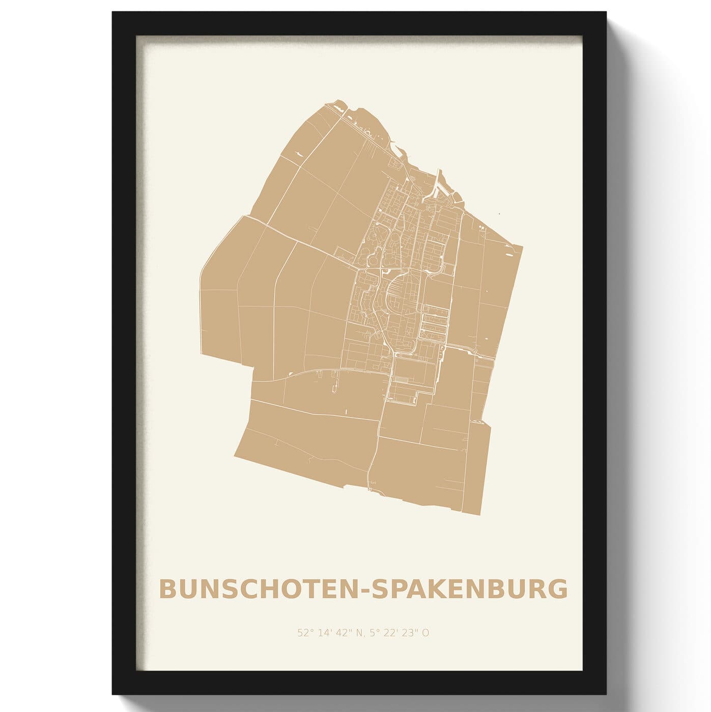 Poster Bunschoten-SpakenburgA4 - 21 x 30 cm - Beige