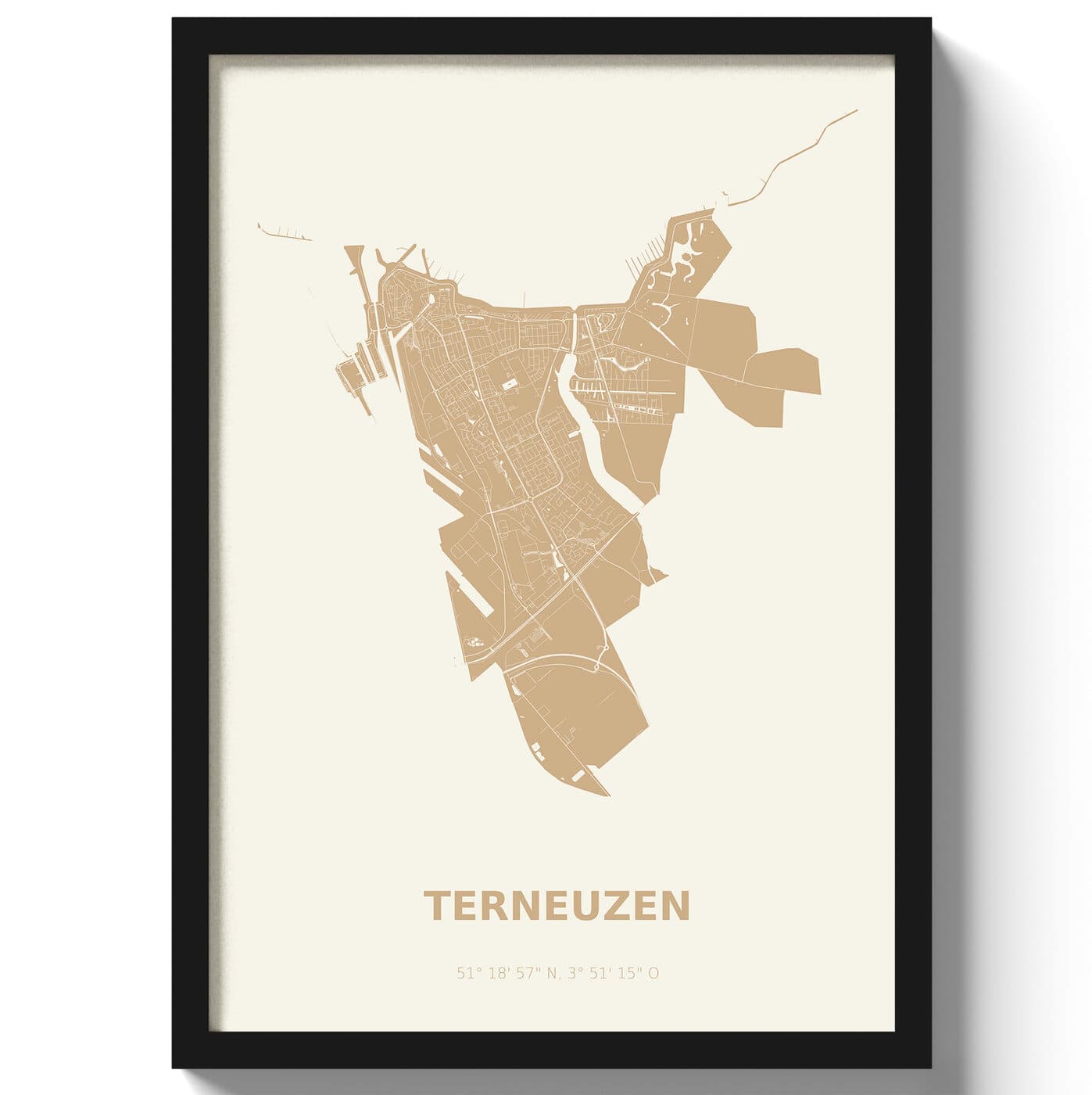 Poster Terneuzen - Beige