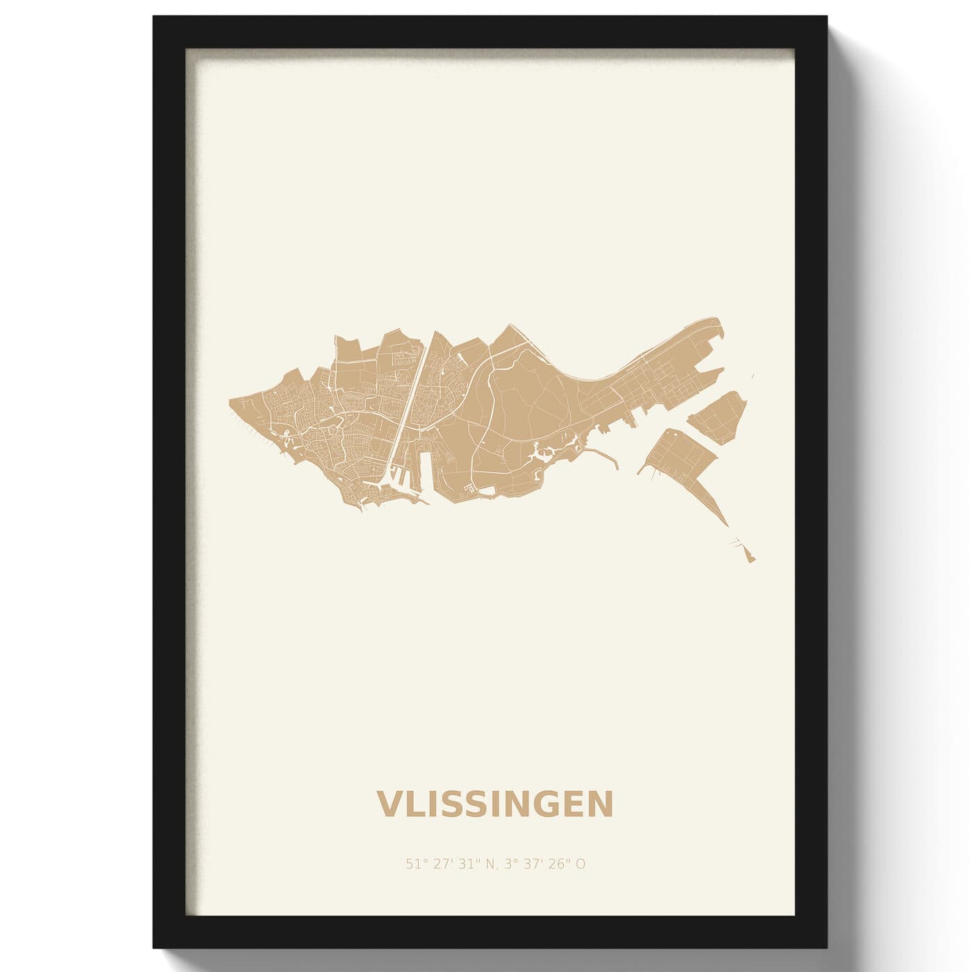 Poster Vlissingen - Beige