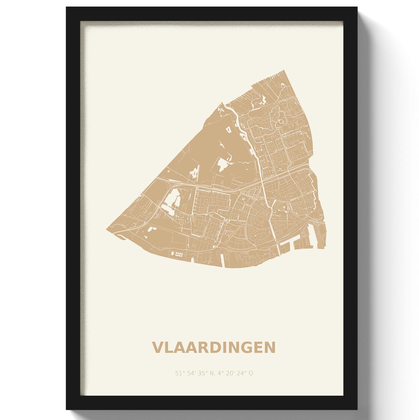 Poster Vlaardingen - Beige