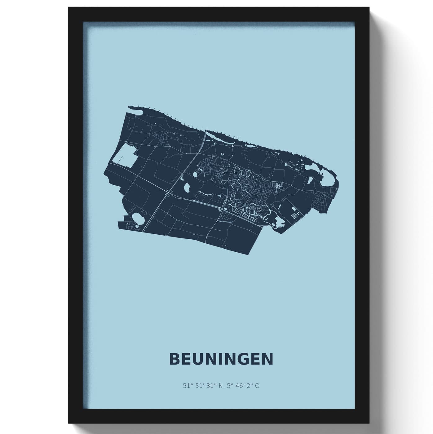 Poster Beuningen - Blauw