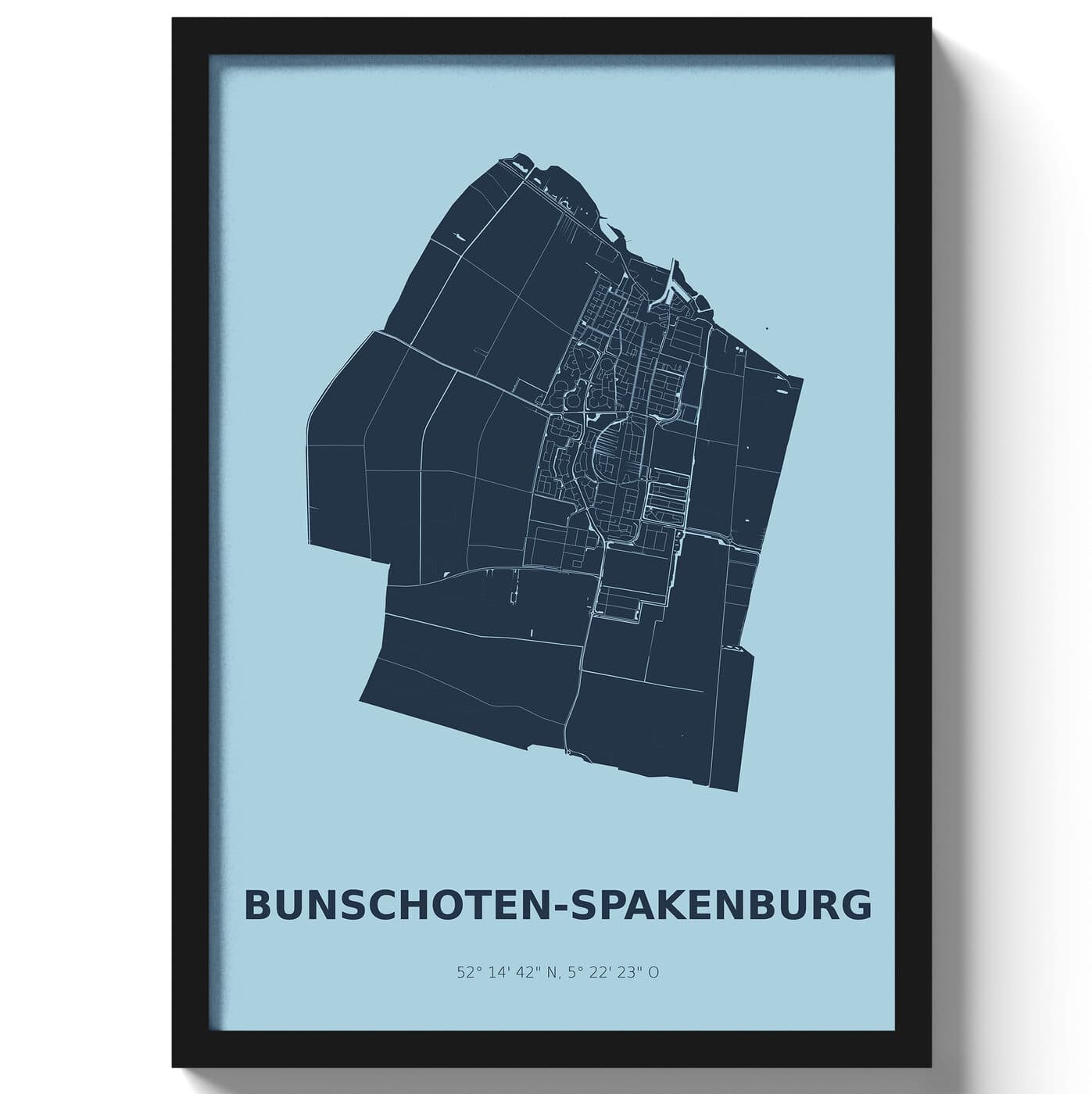 Poster Bunschoten-SpakenburgA4 - 21 x 30 cm - Blauw