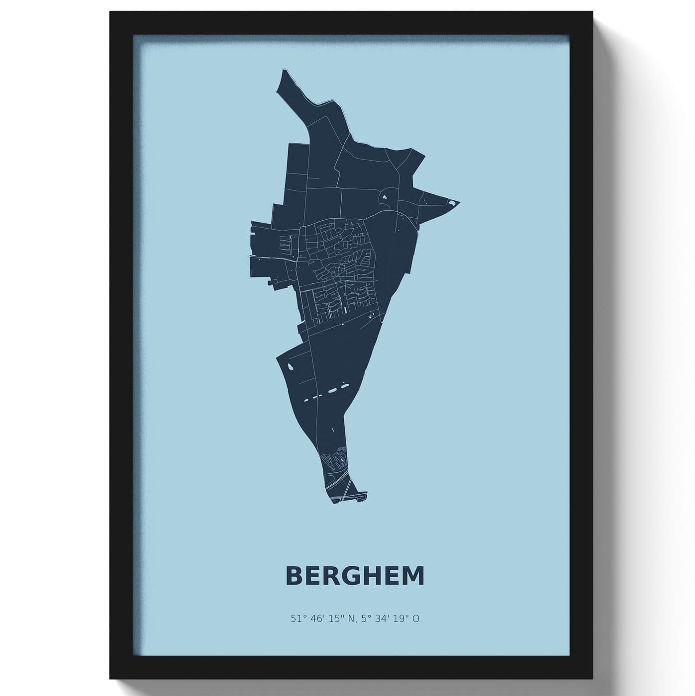 Poster Berghem - Blauw
