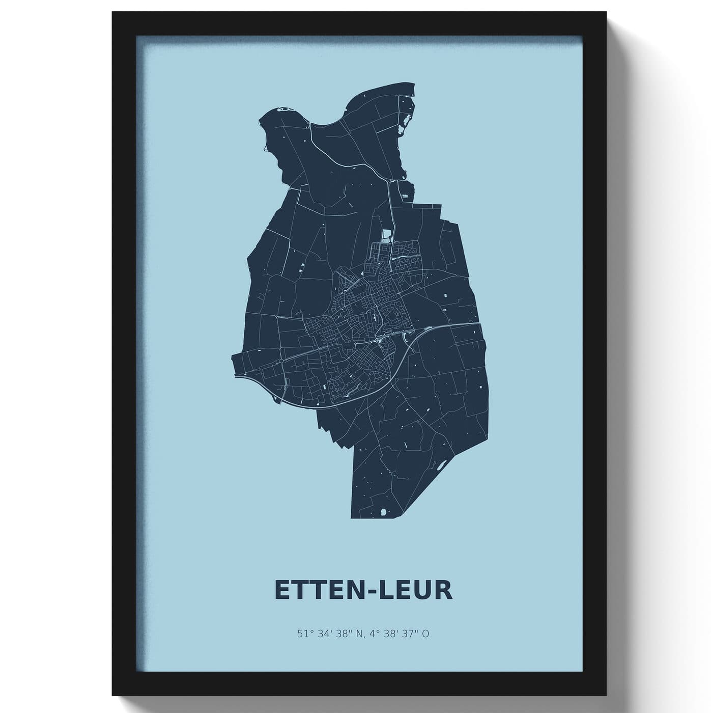 Poster Etten-LeurA4 - 21 x 30 cm - Blauw