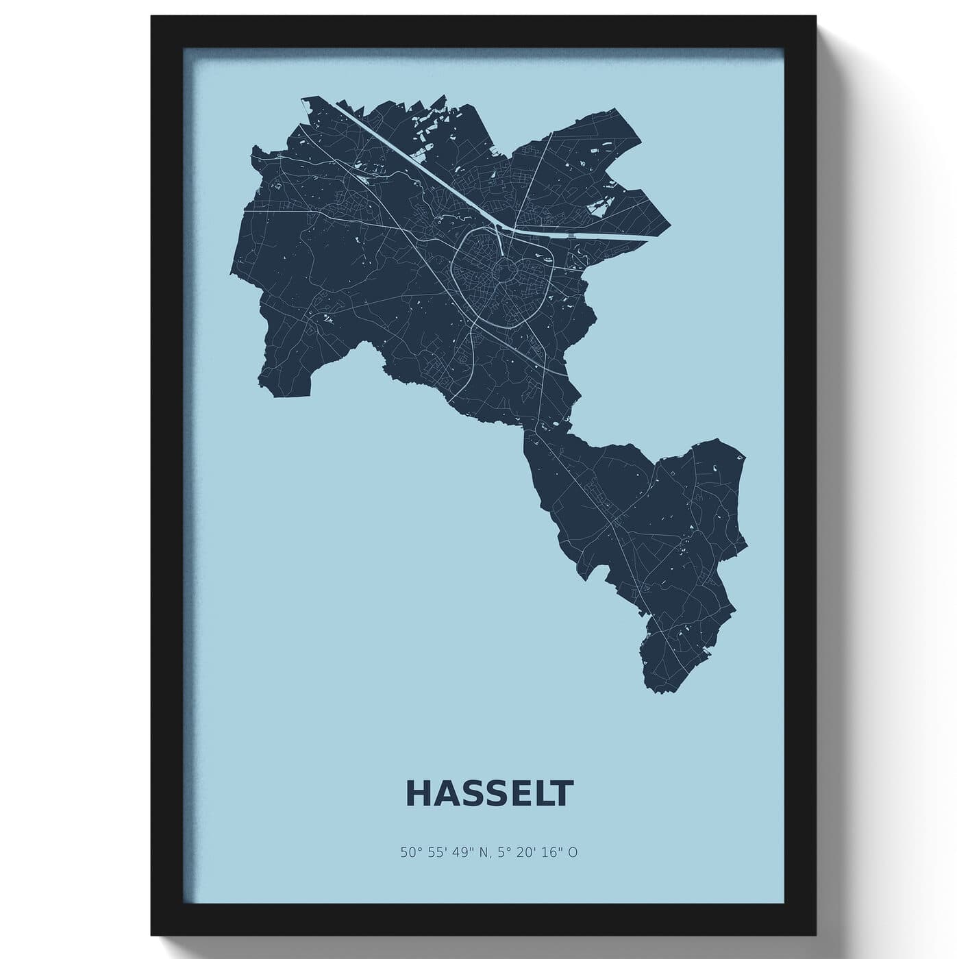 Poster Hasselt - Blauw