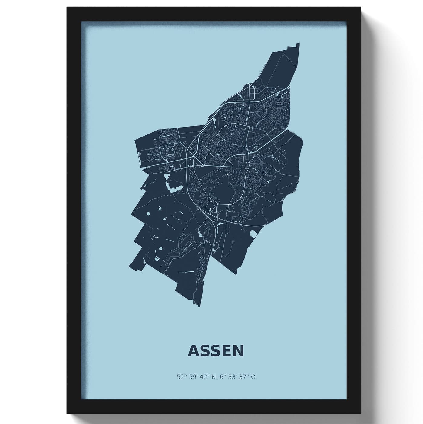 Poster Assen - Blauw