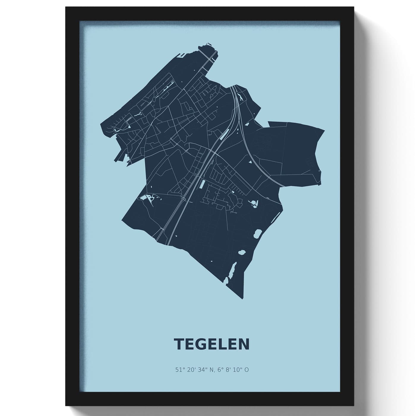 Poster Tegelen - Blauw