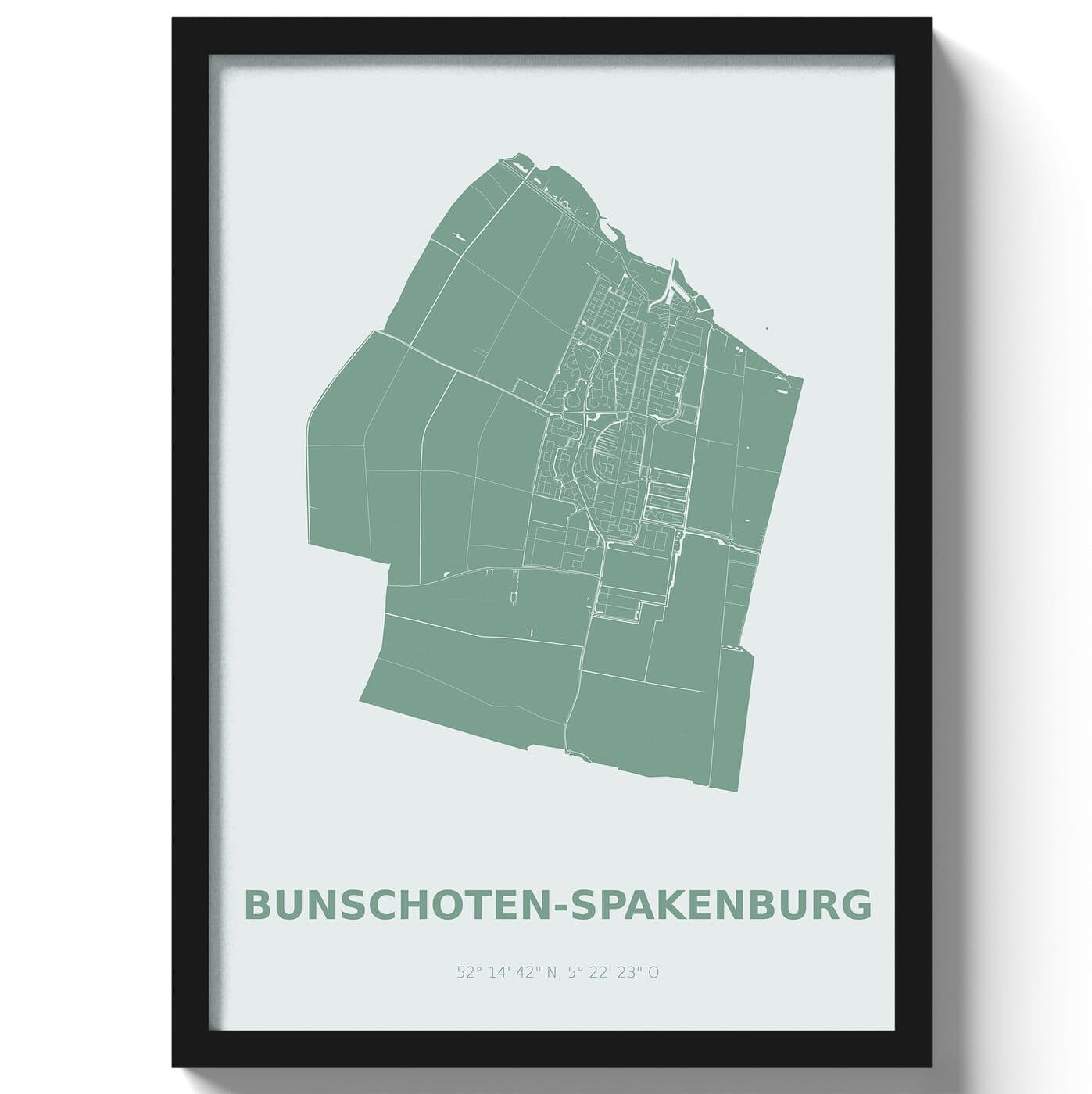 Poster Bunschoten-SpakenburgA4 - 21 x 30 cm - Groen