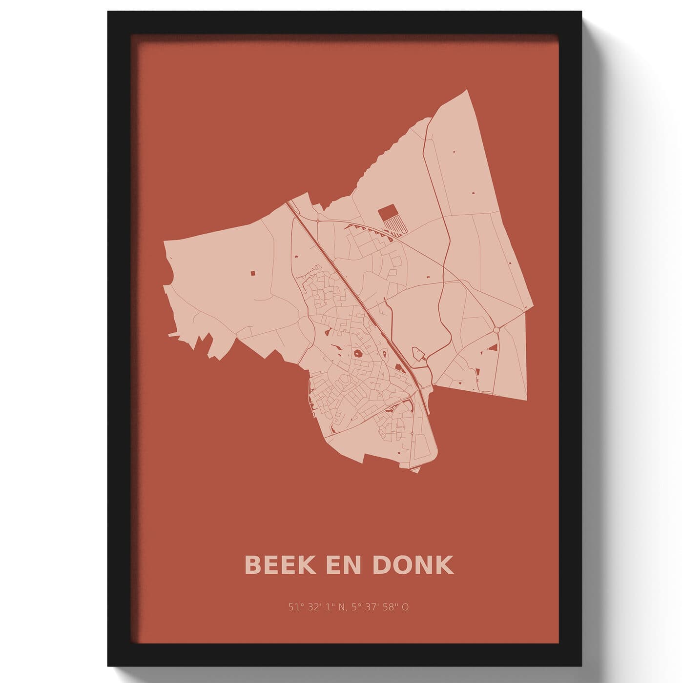 Poster Beek en Donk - Rood