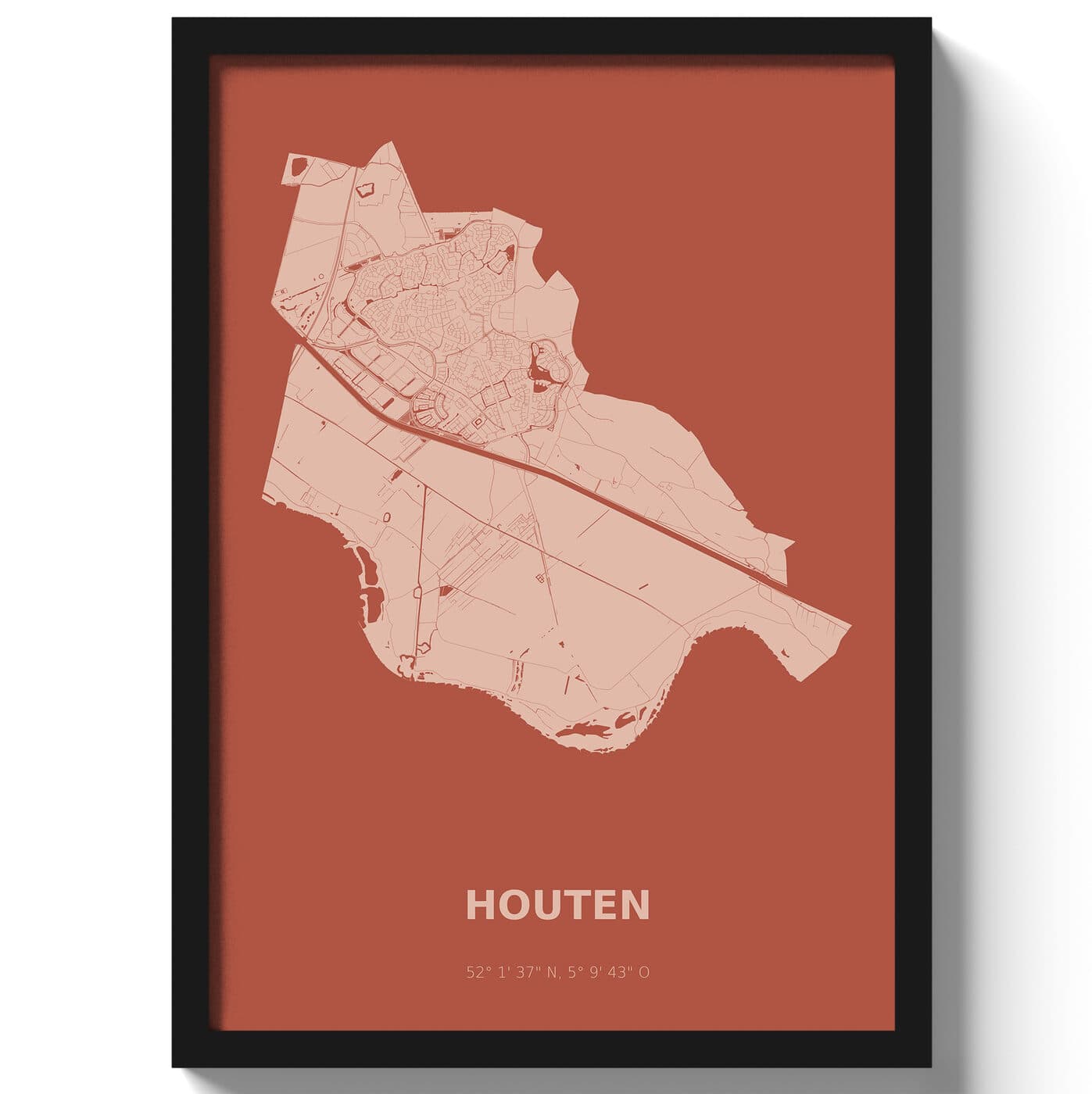 Poster Houten - Rood