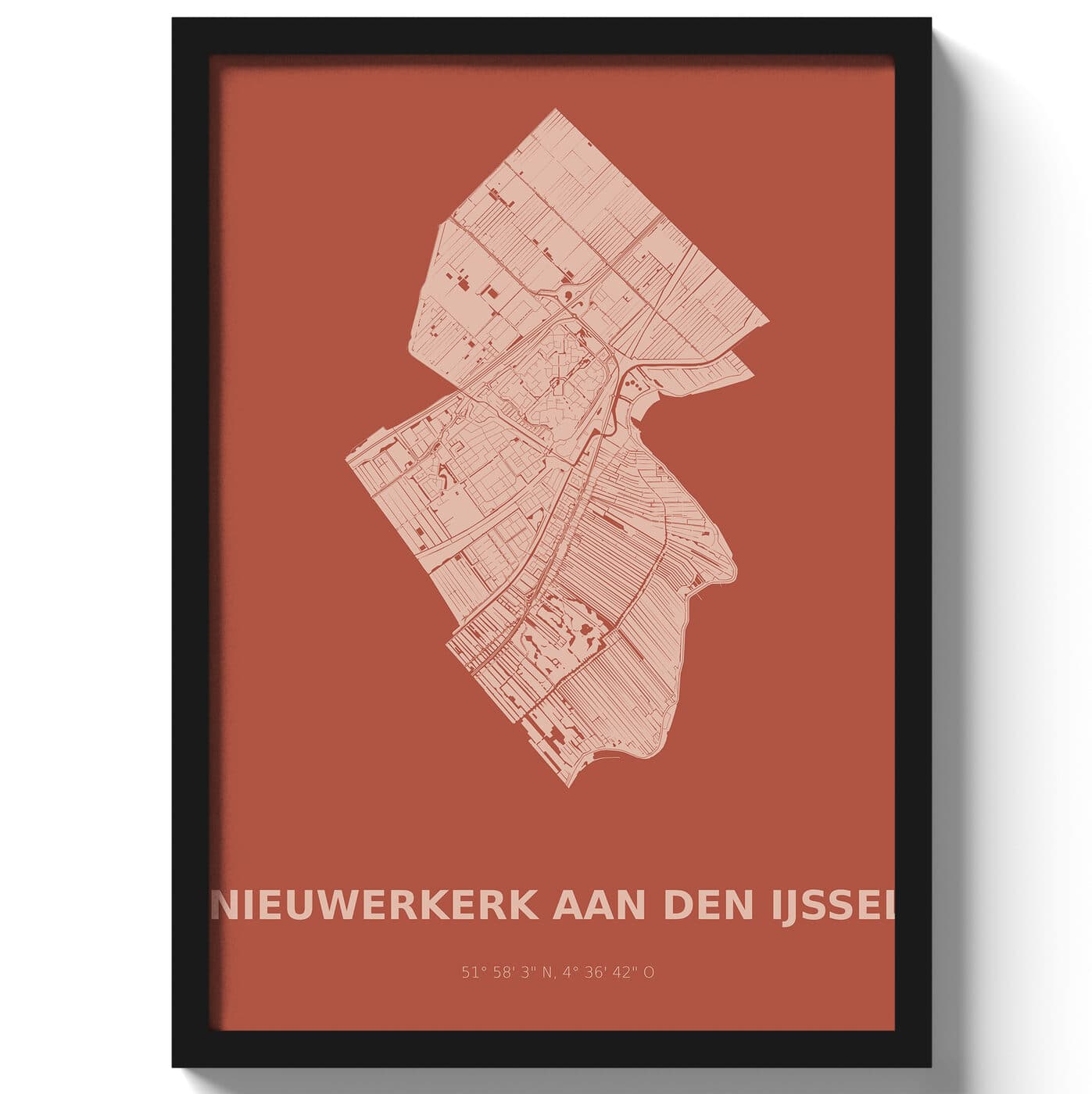 Poster Nieuwerkerk aan den IJssel - Rood