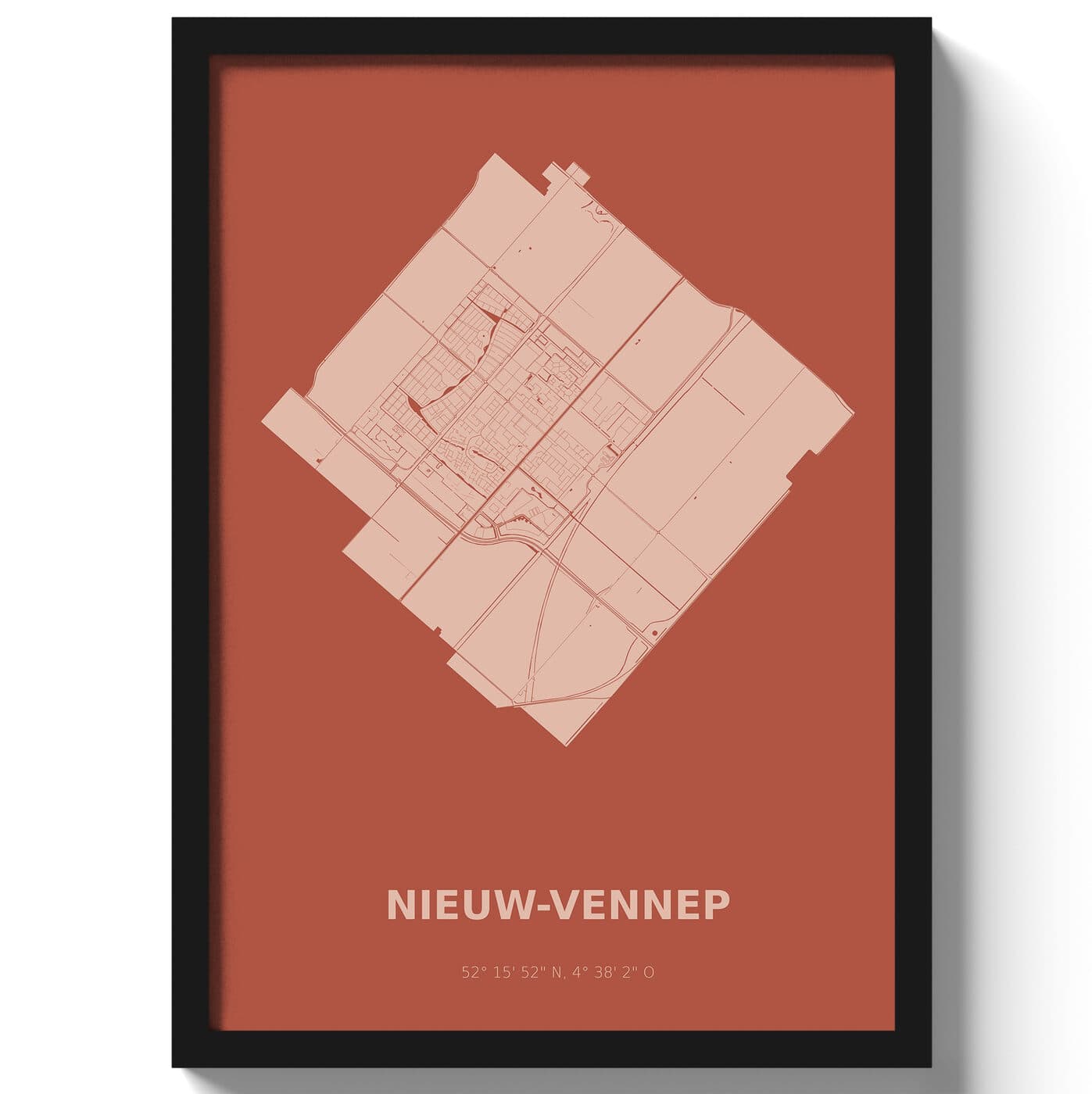 Poster Nieuw-VennepA4 - 21 x 30 cm - Rood
