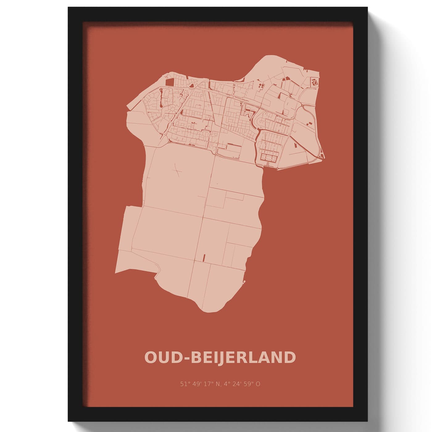 Poster Oud-BeijerlandA4 - 21 x 30 cm - Rood