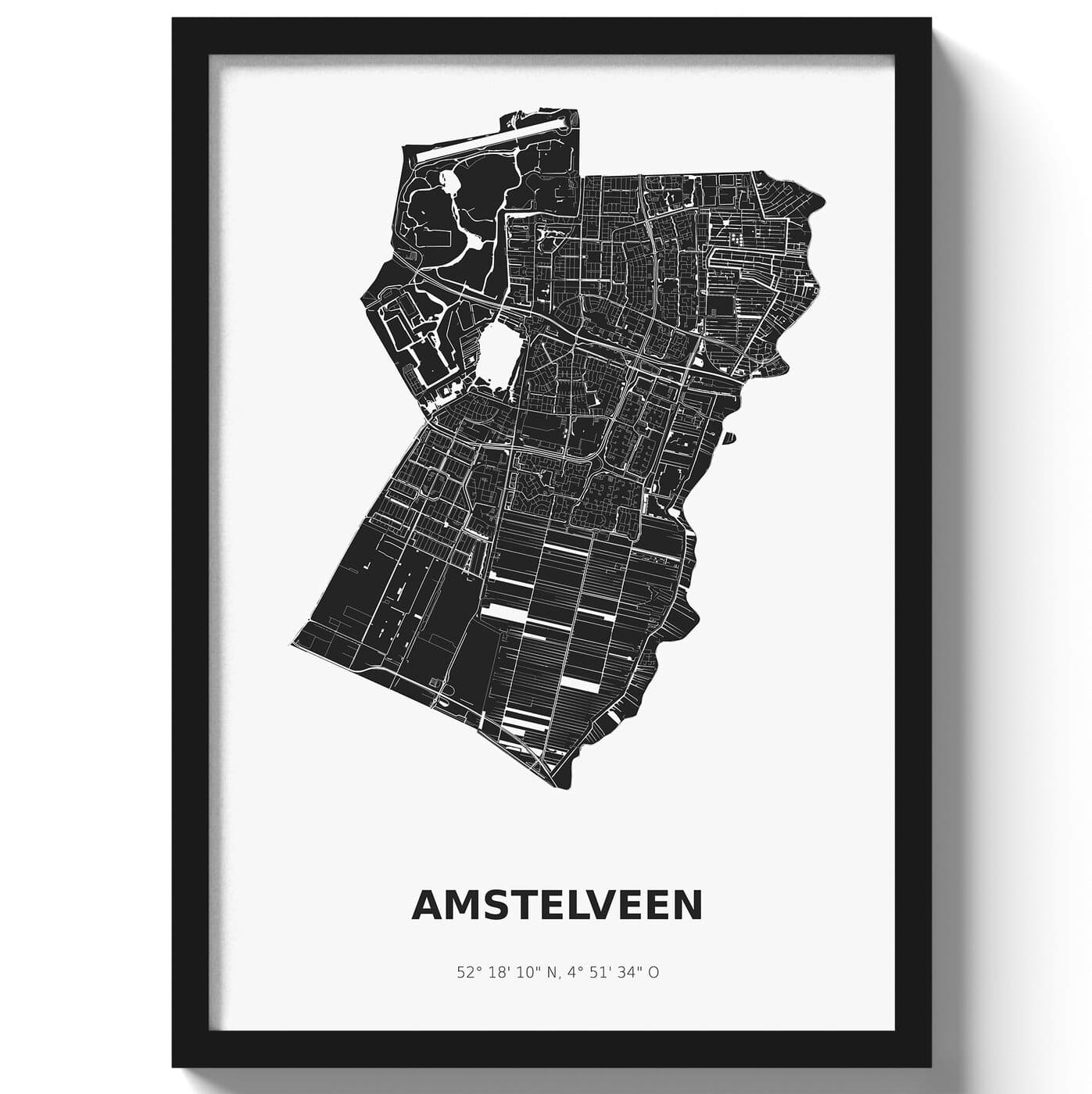 Poster Amstelveen - Zwart/Wit