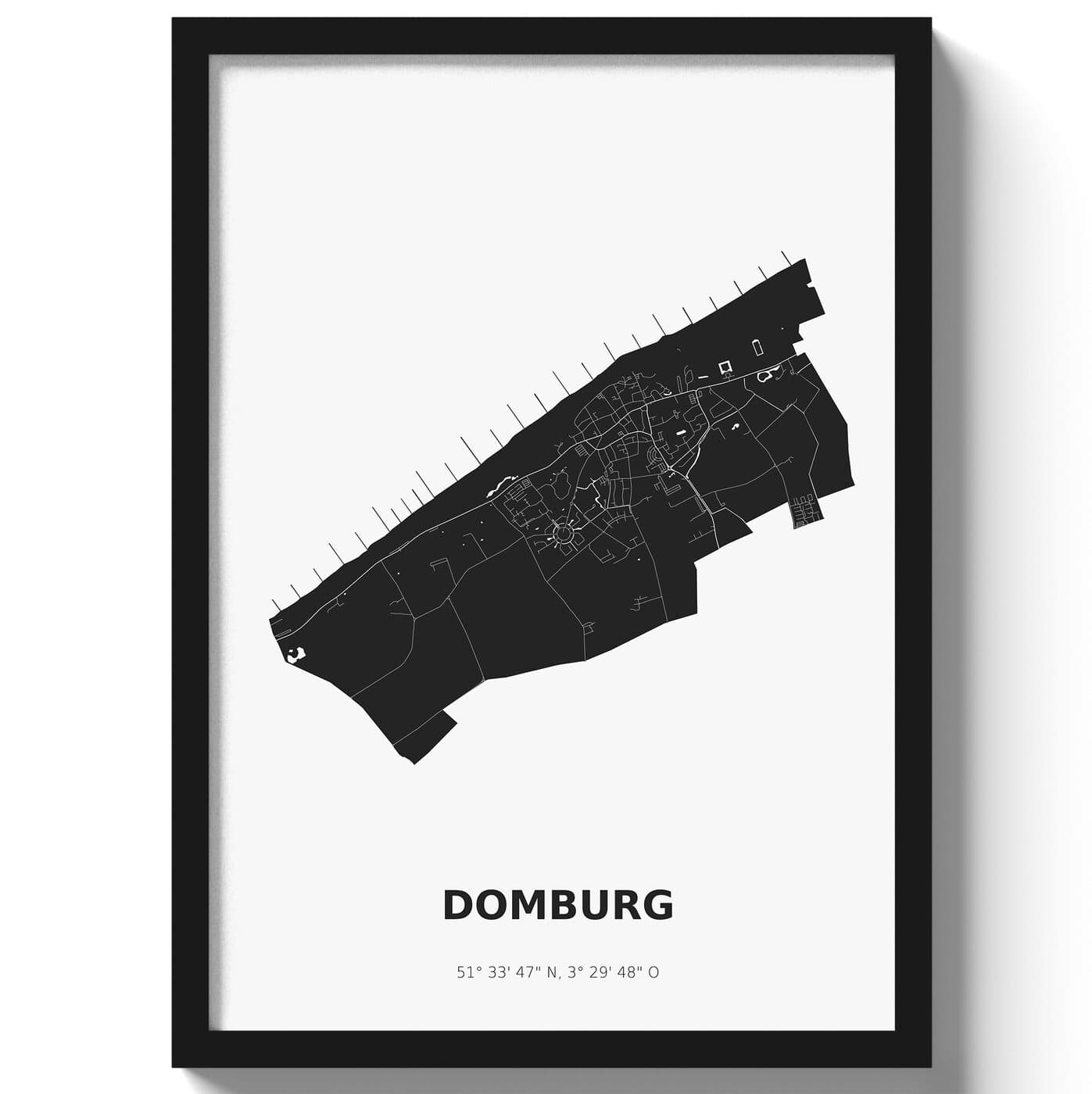 Poster Domburg - Zwart/Wit