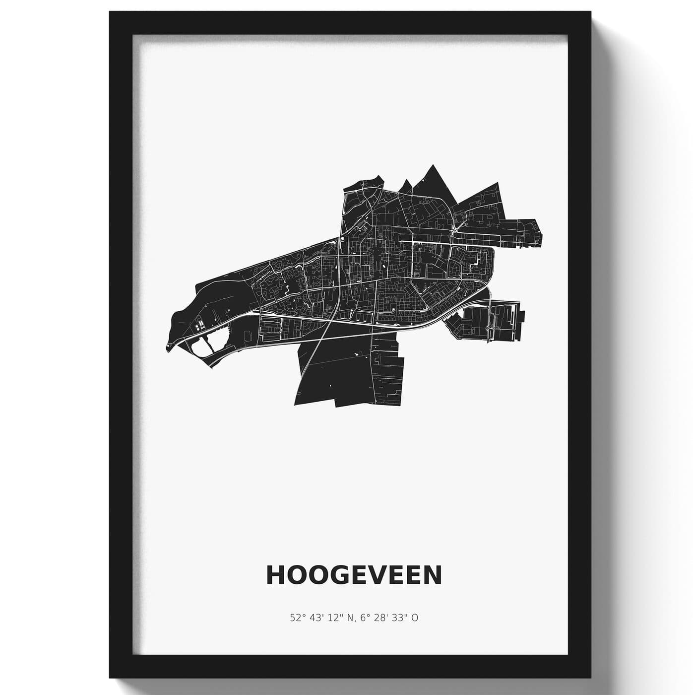 Poster Hoogeveen - Zwart/Wit