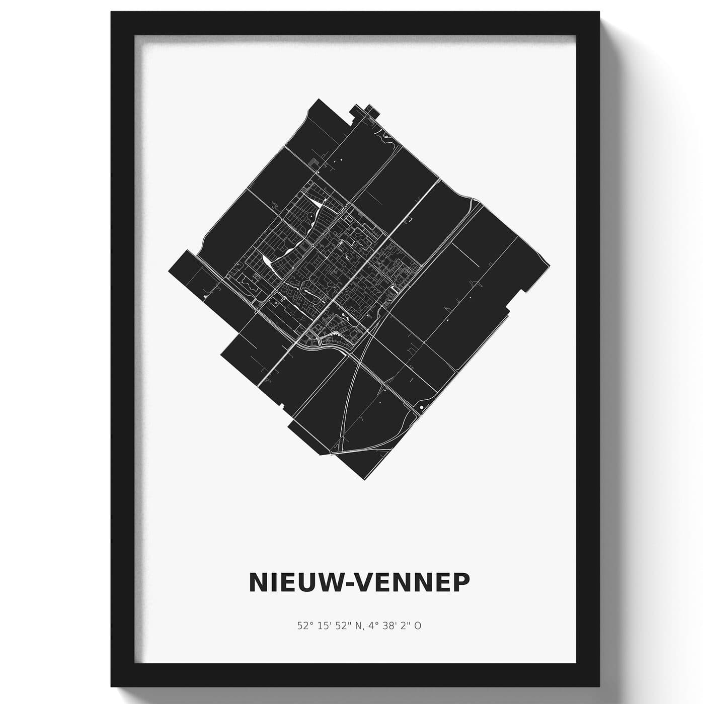 Poster Nieuw-VennepA4 - 21 x 30 cm - Zwart/Wit