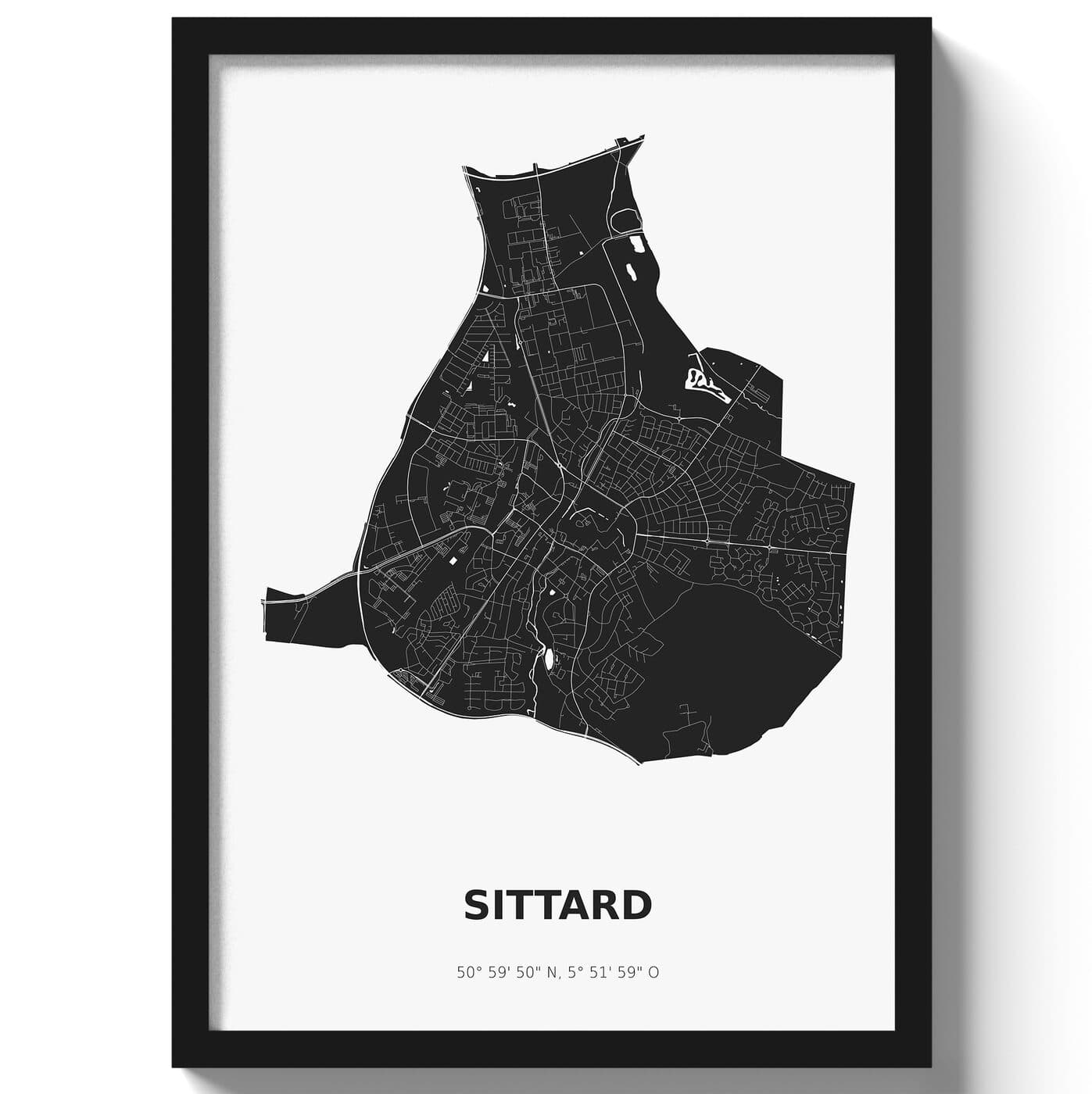 Poster Sittard - Zwart/Wit