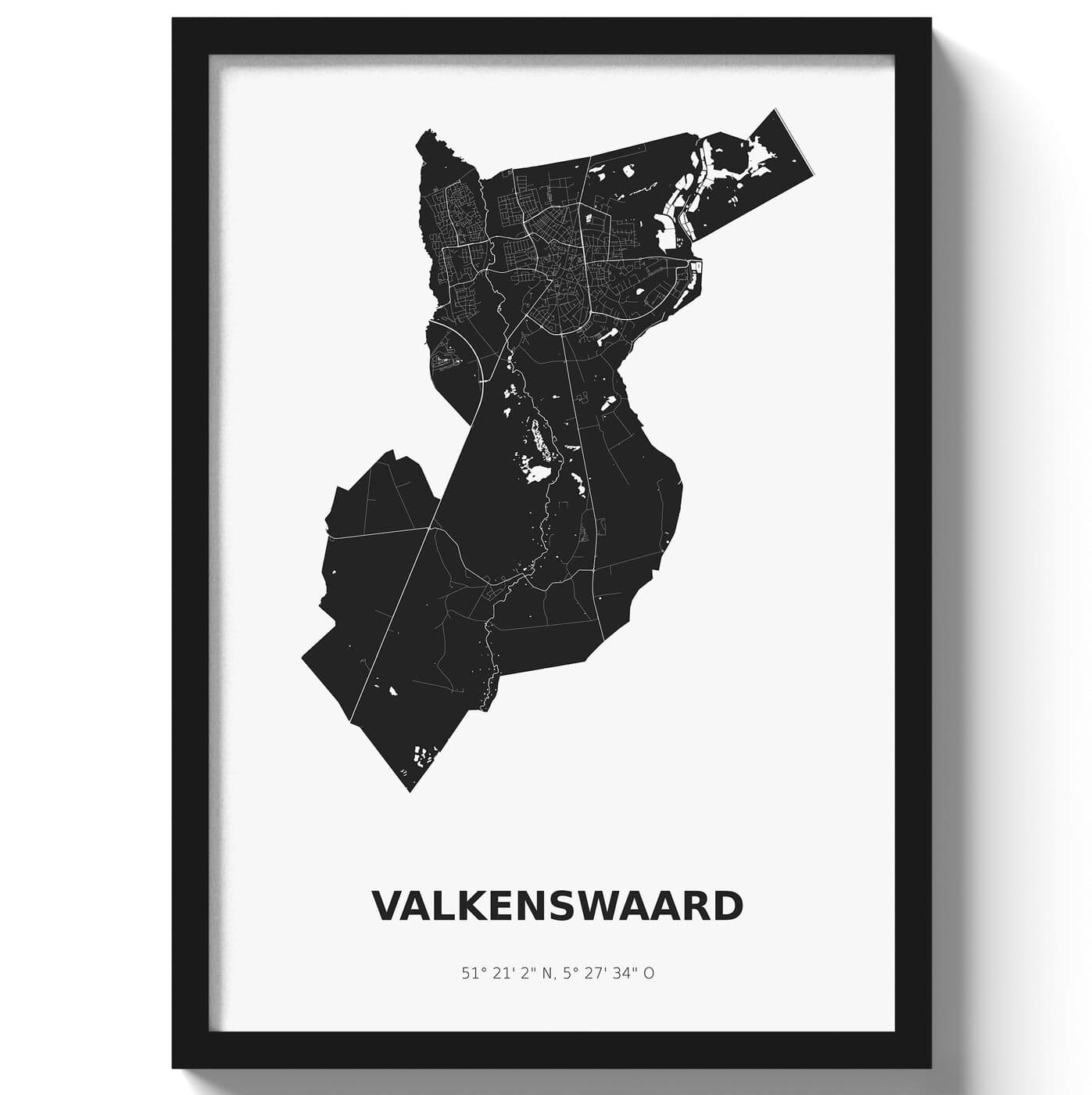 Poster Valkenswaard - Zwart/Wit