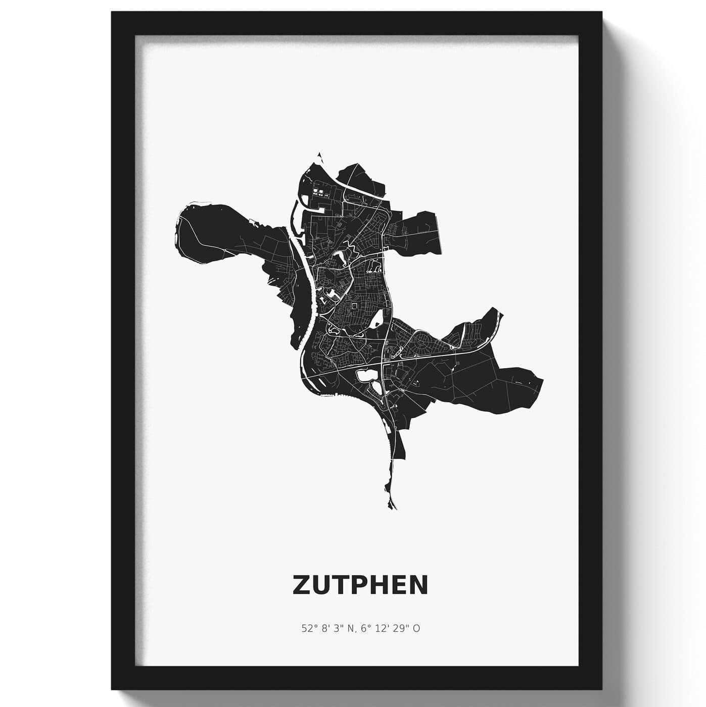 Poster Zutphen - Zwart/Wit