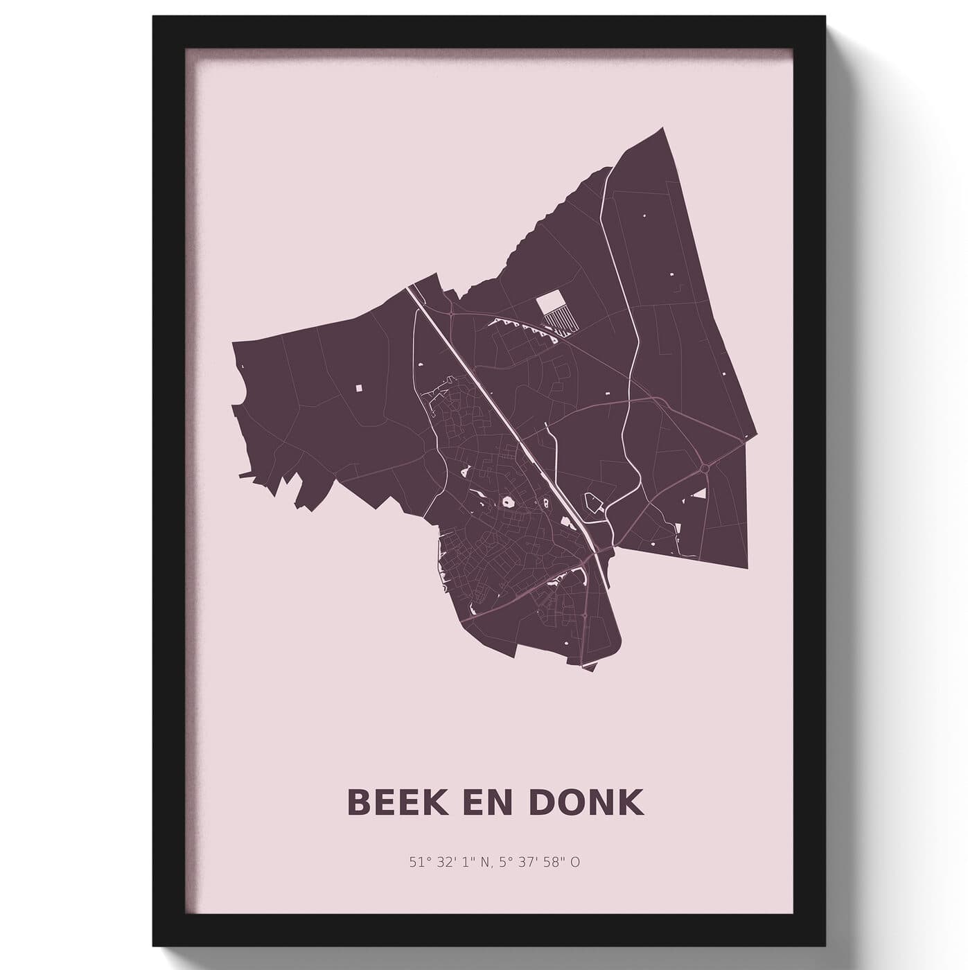 Poster Beek en Donk - Paars
