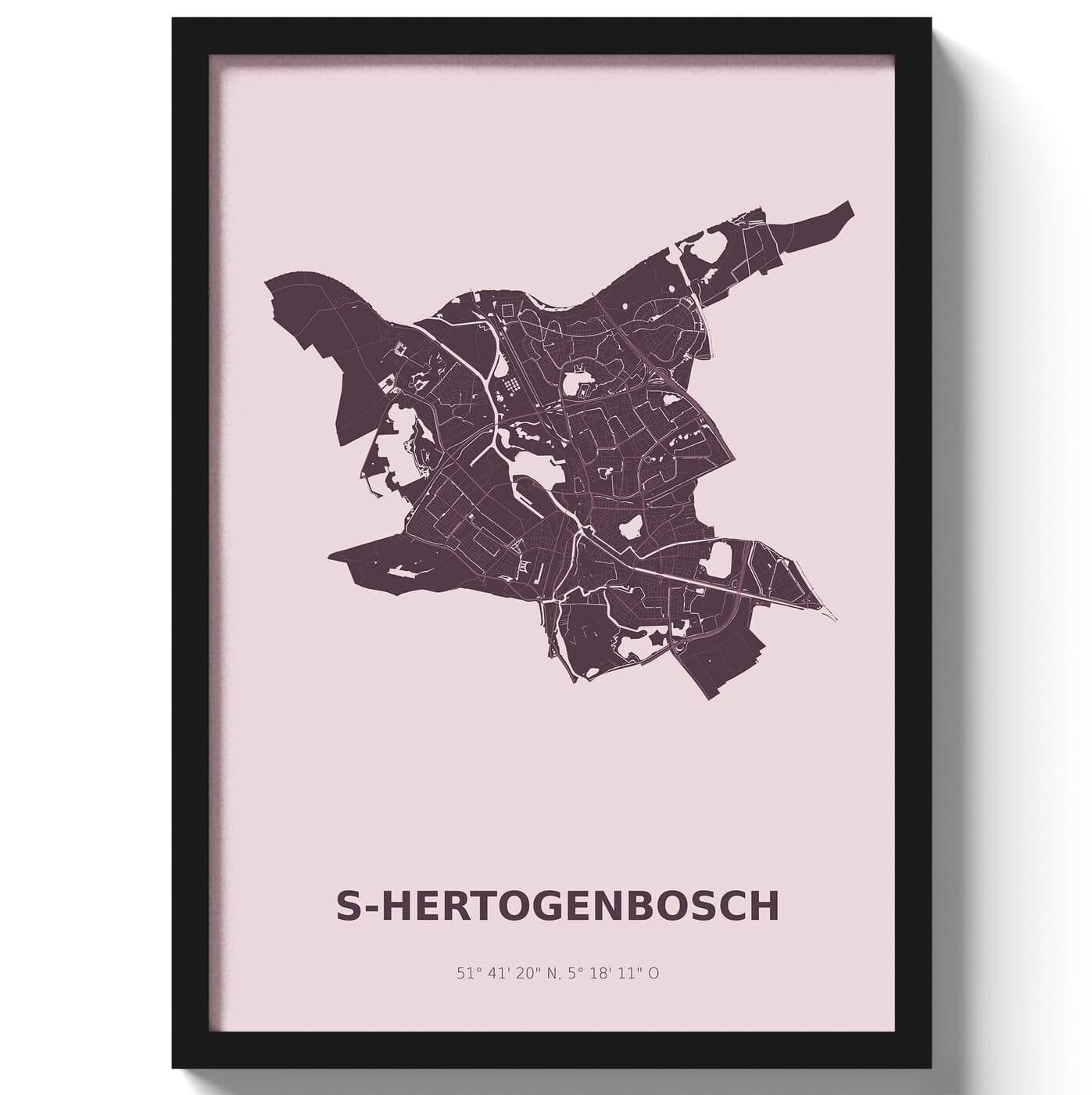 Poster s-HertogenboschA4 - 21 x 30 cm - Paars