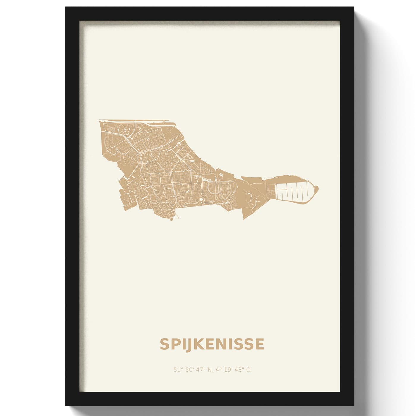 Poster Spijkenisse - Beige