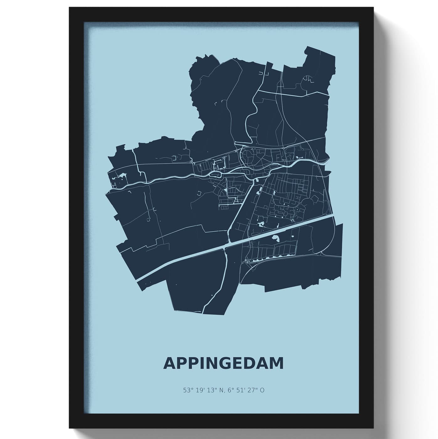 Poster Appingedam - Blauw