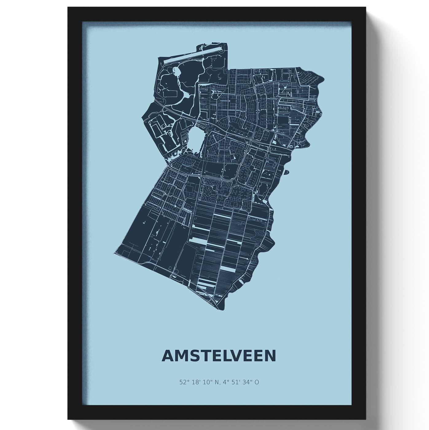 Poster Amstelveen - Blauw